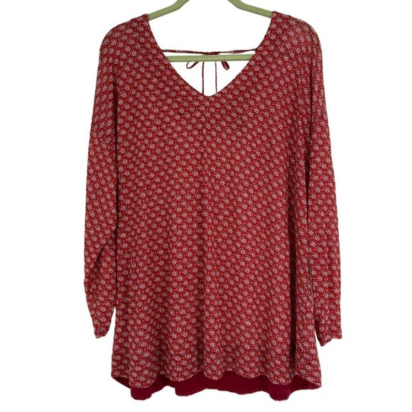 Lucky Brand V-neck Tie Back Tunic Orange 2X - Picture 1 of 15
